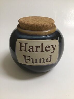 Tumbleweed Pottery Harley Fund Cobalt Blue Glaze Stoneware Jar Cork Top NC USA